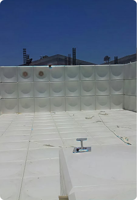 Inside of a modular water tank