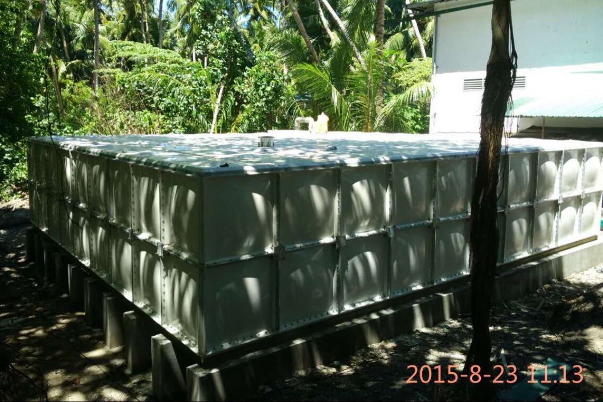 An FRP tank being used outdoor